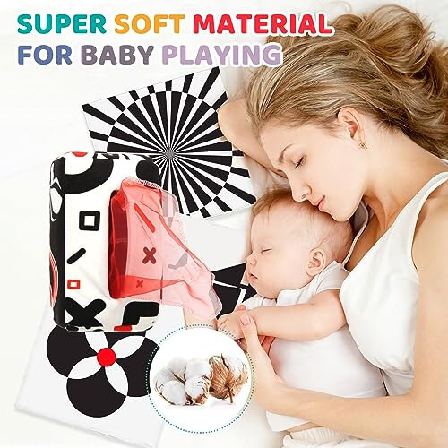 Baby Toys 6 to 12 Months - Baby Tissue Box Toy - Montessori Toys for 1 Year Old, Soft Stuffed & High Contrast Crinkle Infant Sensory Toys, Girls & Boys Early Learning Toys, Toddler Travel Toys, Baby Gifts - 6