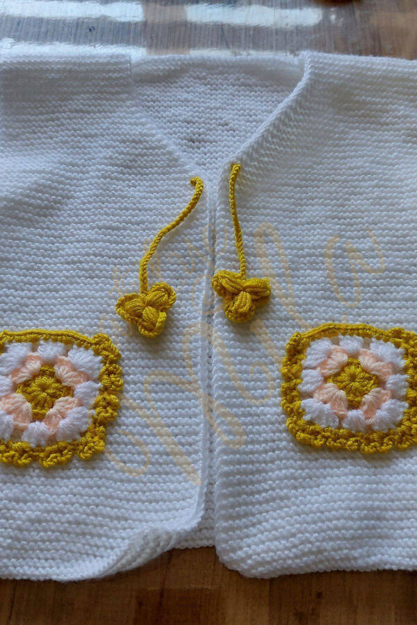 Baby Vest with White and Yellow Pockets - 1