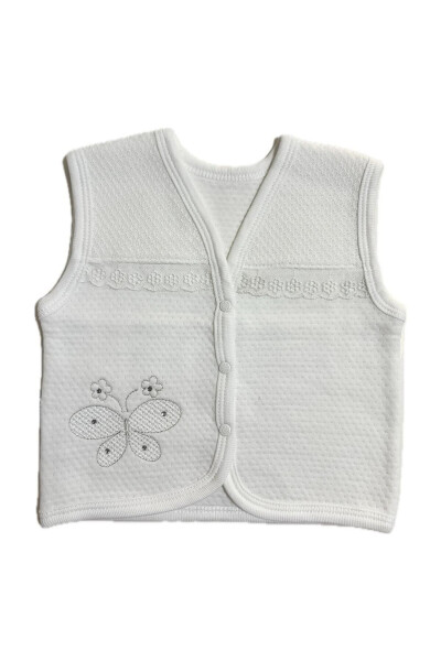 Baby Vest with White Butterfly Embroidery - 1