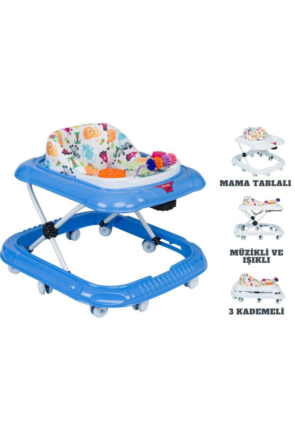 Baby Walker with Feeding Tray, Music and Lights, 10 Wheels - 1