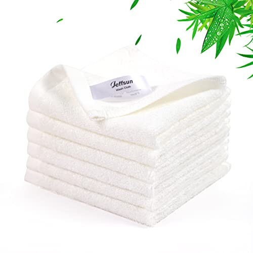 Baby Washcloths 6 Pack, 10x10 inch Heavenly Soft White Wash Cloths for Face and Body, Gentle & Safe Face Towels on Sensitive Skin, Baby Essentials Shower Gifts for Newborn Kid Toddler Children - 38