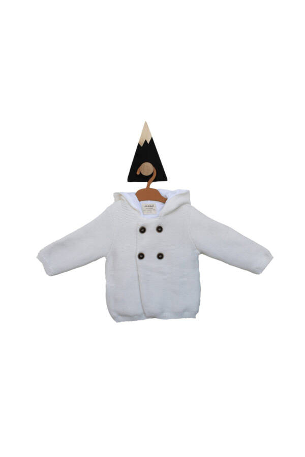 Baby White Ear Anchor Cardigan - 1