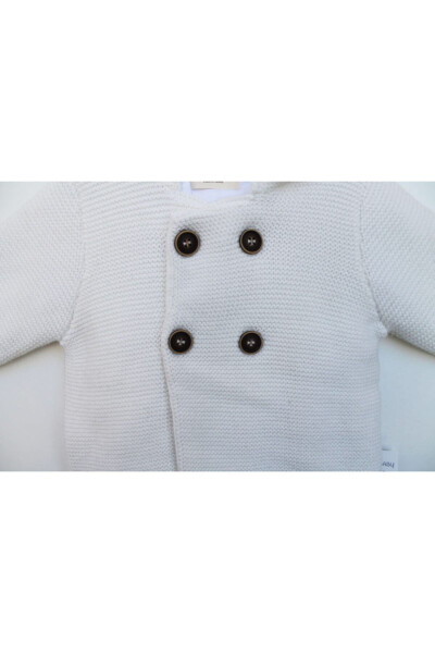 Baby White Ear Anchor Cardigan - 3