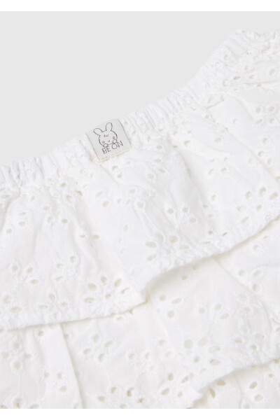 Baby White Waist Frilled Mini Skirt - 2