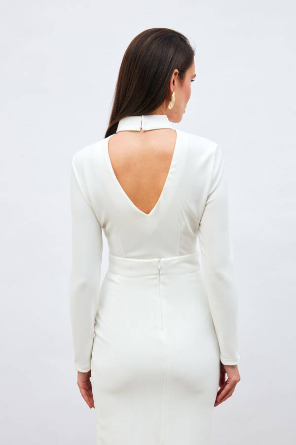 Back Detail Bodysuit Blouse - Ecru - 5