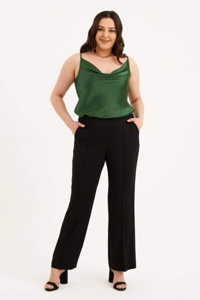 Back Elastic Palazzo Pants - 1