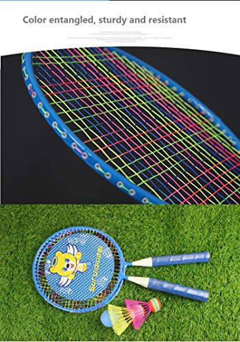 Badminton Racket for Children 1 Pair, Nylon Alloy Durable Badminton Racquet Set for Kids Indoor/Outdoor Sport Game（Including 4 Badminton and 2 Table Tennis） - 4