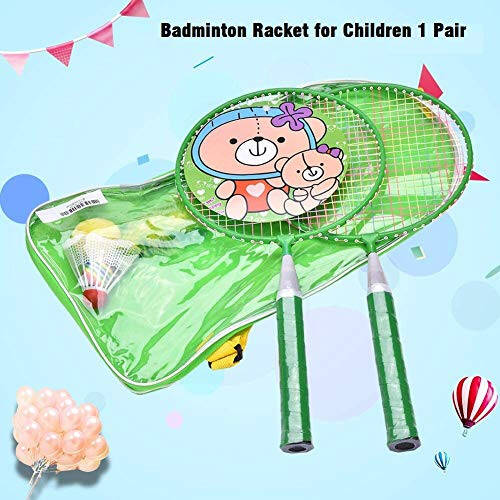 Badminton Racket for Children 1 Pair, Nylon Alloy Durable Badminton Racquet Set for Kids Indoor/Outdoor Sport Game（Including 4 Badminton and 2 Table Tennis） - 3