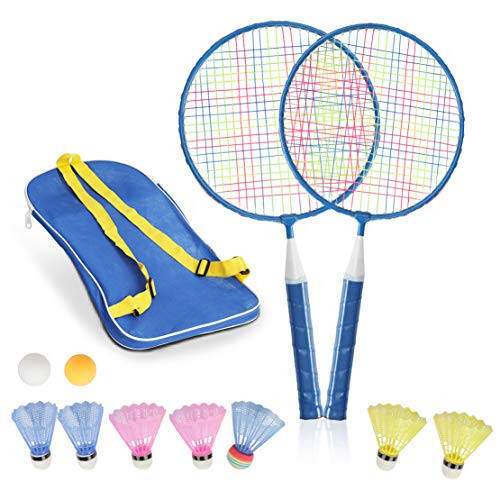 Badminton Rackets for Children, 12 in 1 Shuttlecocks Racquet Sports Set w/Lightweight Carrying Bag for Kids Professionals Beginner Players Indoor Outdoor Sport Game - 1