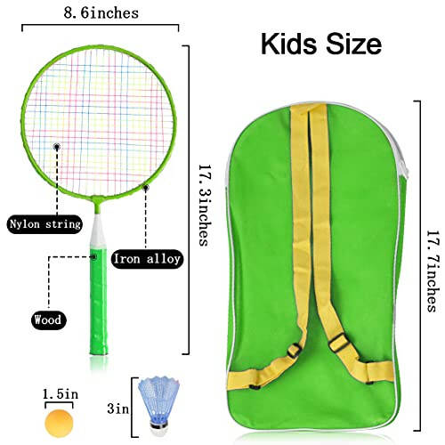 Badminton Rackets for Children, 12 in 1 Shuttlecocks Racquet Sports Set w/Lightweight Carrying Bag for Kids Professionals Beginner Players Indoor Outdoor Sport Game - 4