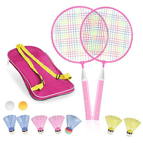 Badminton Rackets for Children, 12 in 1 Shuttlecocks Racquet Sports Set w/Lightweight Carrying Bag for Kids Professionals Beginner Players Indoor Outdoor Sport Game - 1