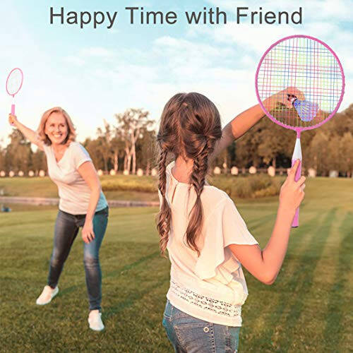 Badminton Rackets for Children, 12 in 1 Shuttlecocks Racquet Sports Set w/Lightweight Carrying Bag for Kids Professionals Beginner Players Indoor Outdoor Sport Game - 3