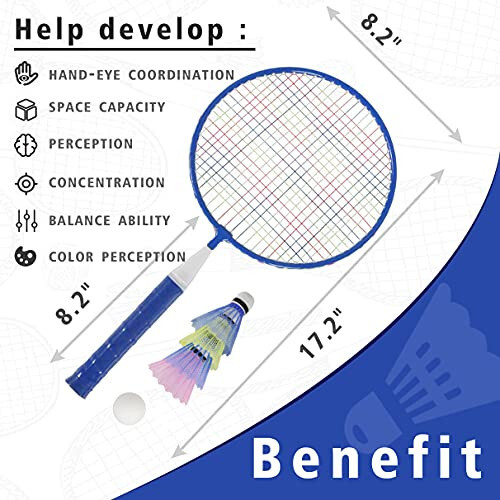 Badminton Rackets for Kids, Lightweight Badminton Racquet Game Set with Birdies, Table Tennis Balls and Carry Bag for Outdoor Indoor Sport - 3