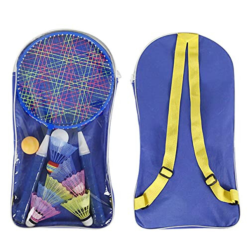 Badminton Rackets for Kids, Lightweight Badminton Racquet Game Set with Birdies, Table Tennis Balls and Carry Bag for Outdoor Indoor Sport - 7