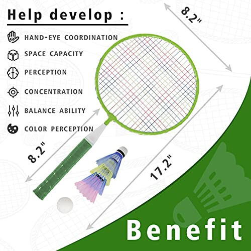 Badminton Rackets for Kids,Lightweight Badminton Racquet Game Set with Birdies,Tabel Tennis Balls and Carry Bag for Outdoor Indoor Sport - 3