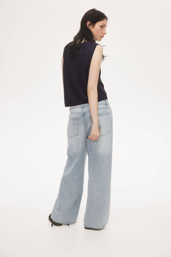 Baggy Wide Leg Low Rise Jeans - 4