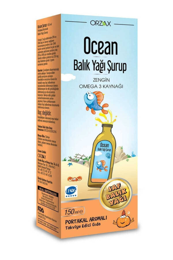 Balık Yağı Şurubu Portakal Aromalı 150ml - 1