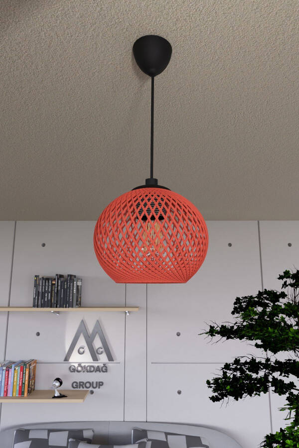 Balle Orange Pendant Ball Chandelier Black Cable - 5