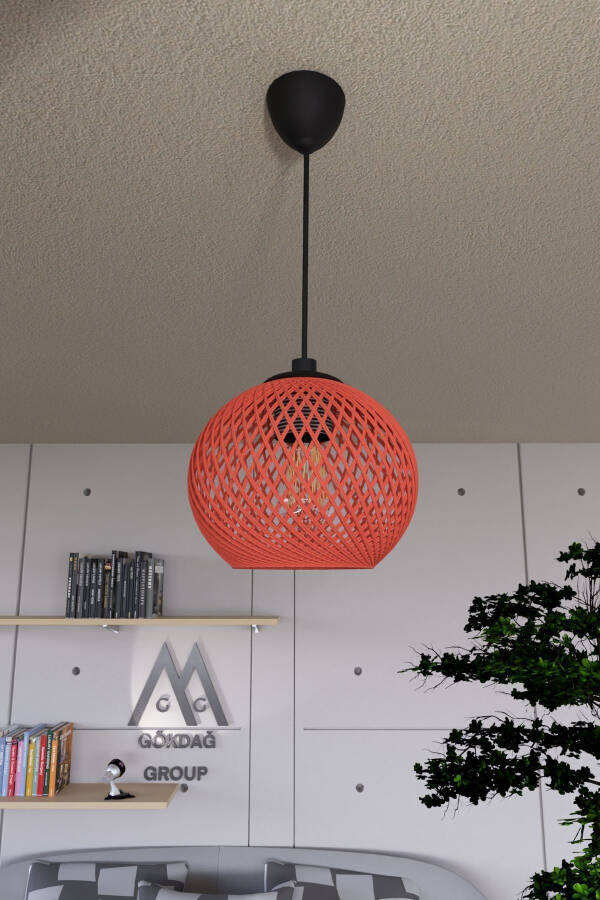 Balle Orange Pendant Ball Chandelier Black Cable - 4