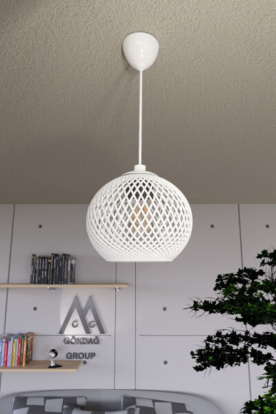 Balle White Hanging Ball Chandelier (White Hanging Set) - 1