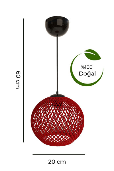 Ballet Red Pendant Ball Chandelier Black Cable - 2