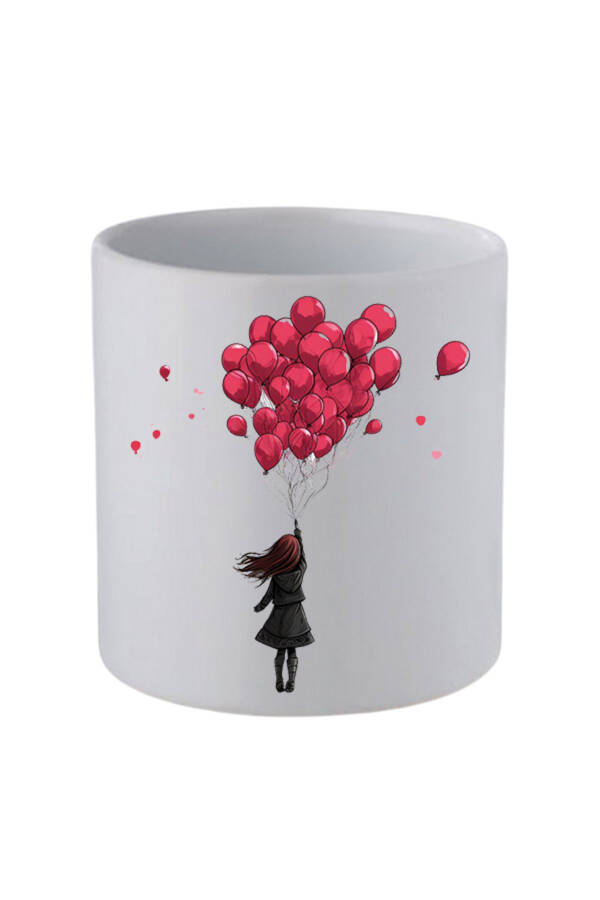 Balloon Girl Printed Handleless Mug Birthday Gifts - Ceramic Coffee, Water Gift Mug - 1