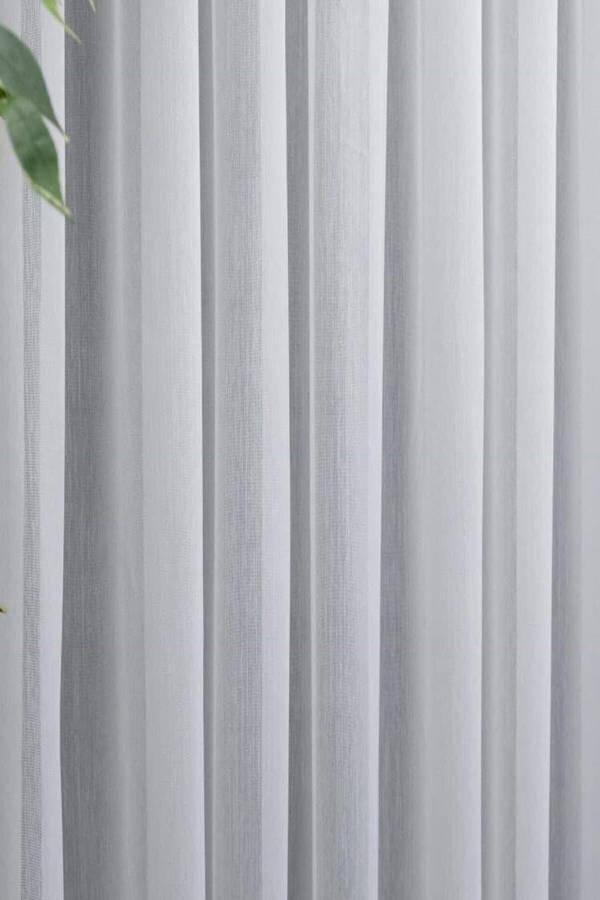 Bamboo Curtain with Ruffles, Wrinkle-Free, Ironless, Sheer Curtain, 1 to 3 Pleated - 10