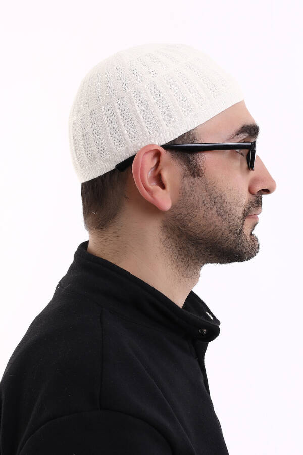 Bamboo Prayer Cap - White - 4