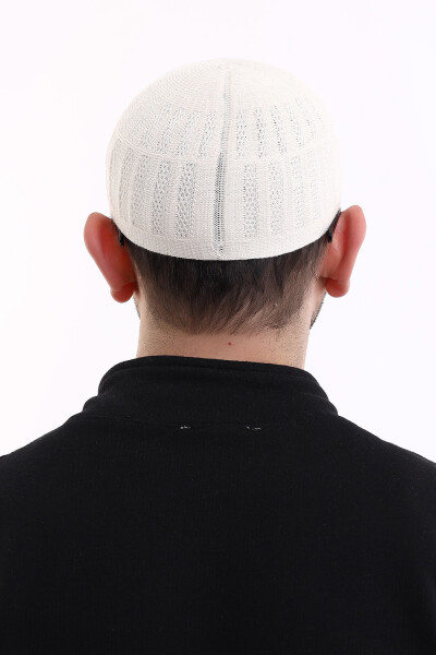 Bamboo Prayer Cap - White - 6