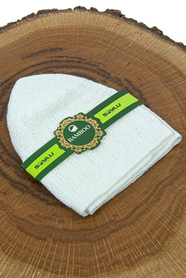 Bamboo Prayer Cap - White - 7