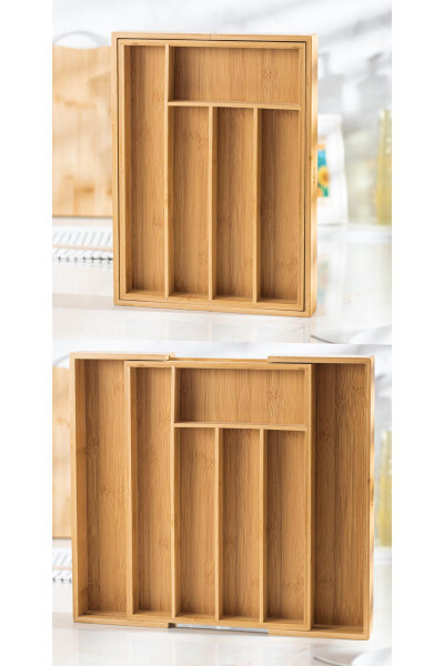 Bambu Ayarlanabilir Çekmece İçi Kaşıklık & Çekmece İçi Organizer (25*35*5 / 39*35*5) - 4