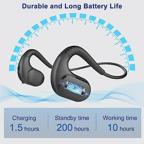 BANIGIPA Bluetooth Headset with Removable Microphone, Noise Cancelling Wireless Headset for Phones Laptop Computer PC, Open Ear Headphones for Office Meeting Running Cycling Driving Working-12 Hrs - 4