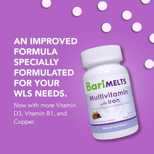 BariMelts Bariatrik Çoklu Vitamin Demir İle - 1 Aylık Tedarik (60 Hızlı Çözünen Tablet) - Ameliyat Sonrası Bariatrik Vitaminler - 4