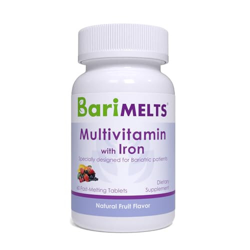 BariMelts Bariatrik Ko'p Vitaminli Temir bilan - 1 oylik Ta'minot (60 Tez Eriydigan Tabletka) - Operatsiyadan Keyingi Bariatrik Vitaminlar - 3