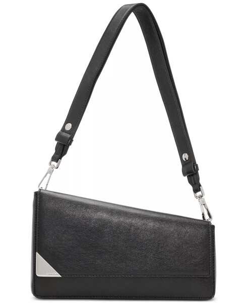 Basalt Asymmetric Convertible Shoulder Bag Black/silver - 1