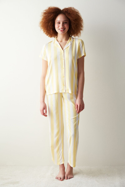 Base Spring Yellow Shirt and Pants Pajama Set - 19