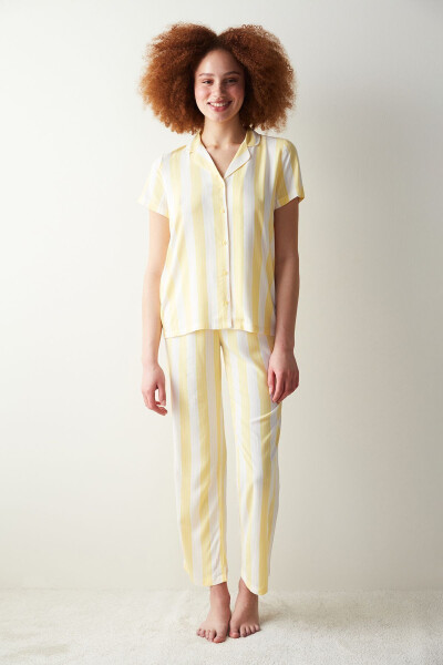 Base Spring Yellow Shirt and Pants Pajama Set - 7