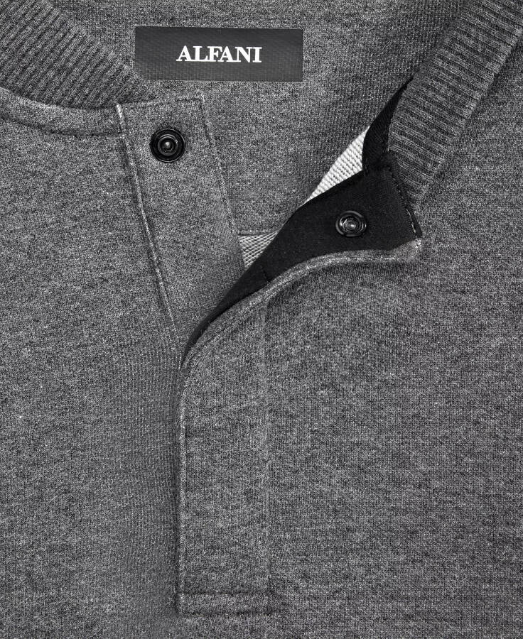 Baseball-Collar Long Sleeve Quarter-Snap Pullover - Charcoal Heather - 3