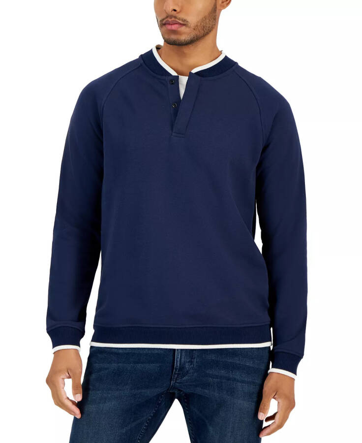 Baseball-Collar Long Sleeve Quarter-Snap Pullover Neo Navy - 5