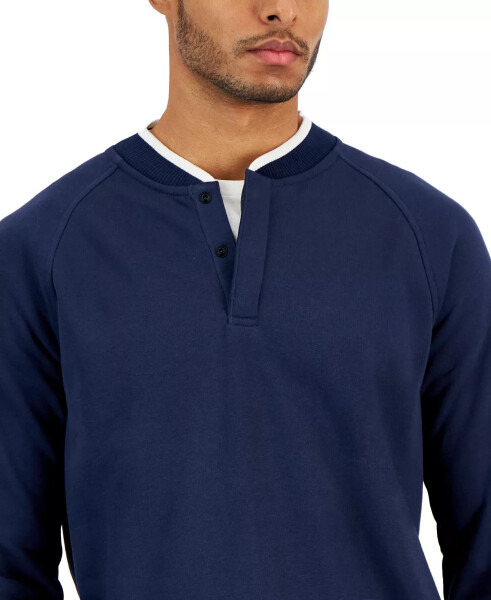 Baseball-Collar Long Sleeve Quarter-Snap Pullover Neo Navy - 7