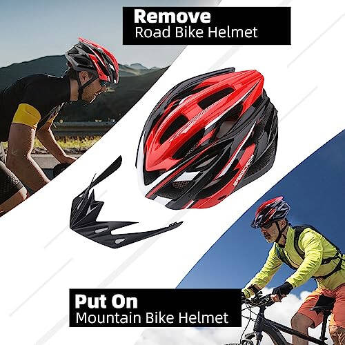 Basecamp Bike Helmet for Men Women with LED Safety Light Removable Sun Visor Lightweight Bicycle Helmet Adjustable Breathable Mountain & Road Cycling Helmets for Adult (BC-10) - 10