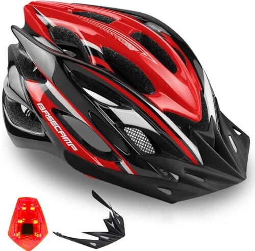 Basecamp Bike Helmet for Men Women with LED Safety Light Removable Sun Visor Lightweight Bicycle Helmet Adjustable Breathable Mountain & Road Cycling Helmets for Adult (BC-10) - 12