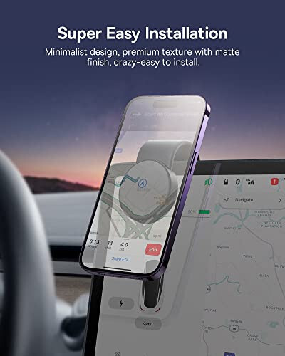 Baseus Magsafe Car Mount, Magnetic Phone Holder for Car, Compatible with iPhone 15, 14, 13, 12 Pro Plus Max Mini, Bendable Memory Titanium Alloy for Dashboard, Windshield - 3