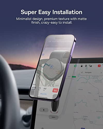 Baseus Magsafe Car Mount, Magnetic Phone Holder for Car, Compatible with iPhone 15, 14, 13, 12 Pro Plus Max Mini, Bendable Memory Titanium Alloy for Dashboard, Windshield - 3