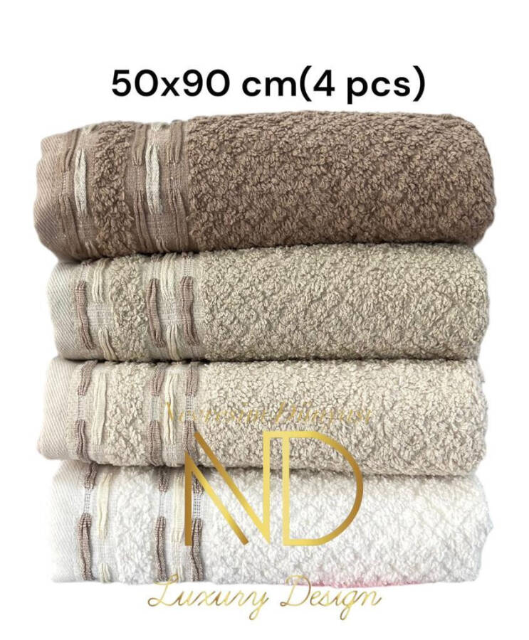 Basic Beige 4-Piece Towel Set - 3