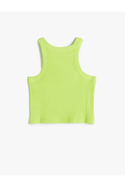 Basic cotton tank top with ribbed details - 5