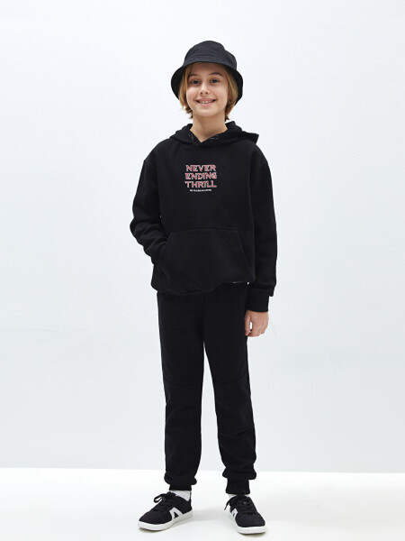 Basic Elastic Waistband Boys Jogger Sweatpants - 1