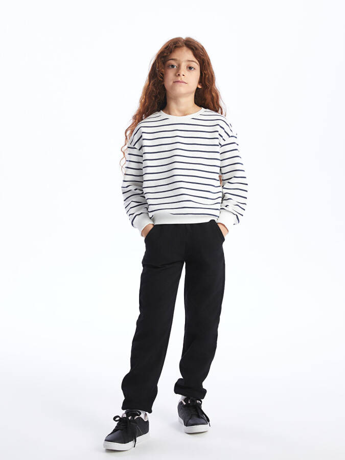 Basic Girls' Jogger Sweatpants with Elastic Waistband - 4