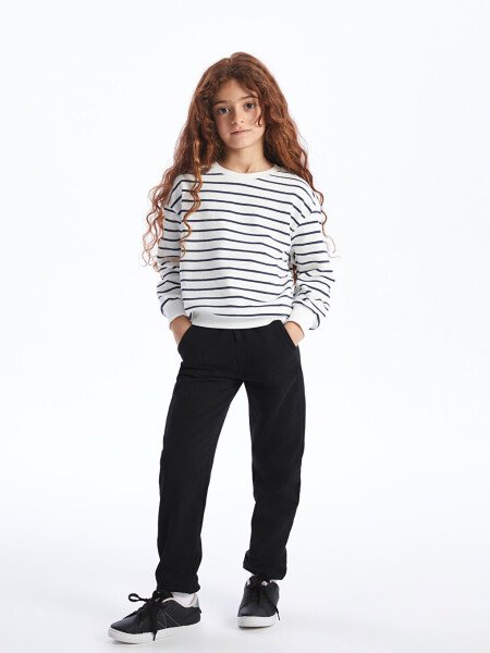 Basic Girls' Jogger Sweatpants with Elastic Waistband - 5