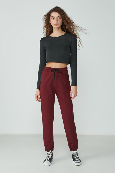 Basic Jogger Sweatpants 734 Burgundy - 1